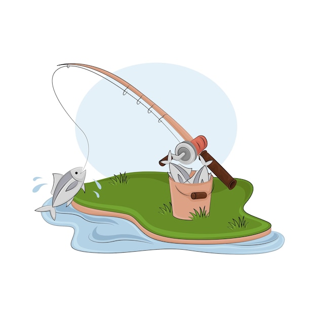 Vettore illustrazione della pesca