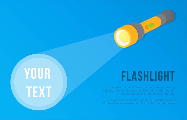 Vector illustration of a flashlight isolated