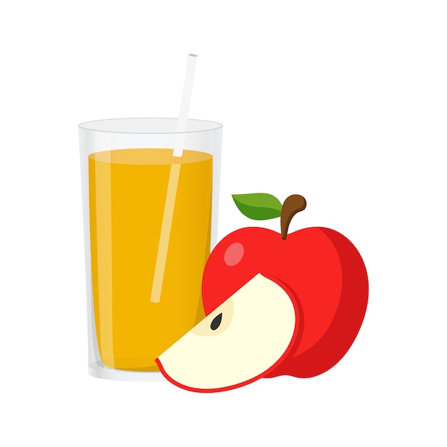 Illustration Flat Apple Juice