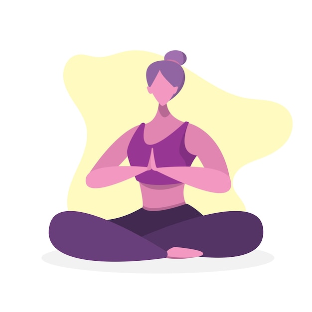 illustration flat art of yoga pose