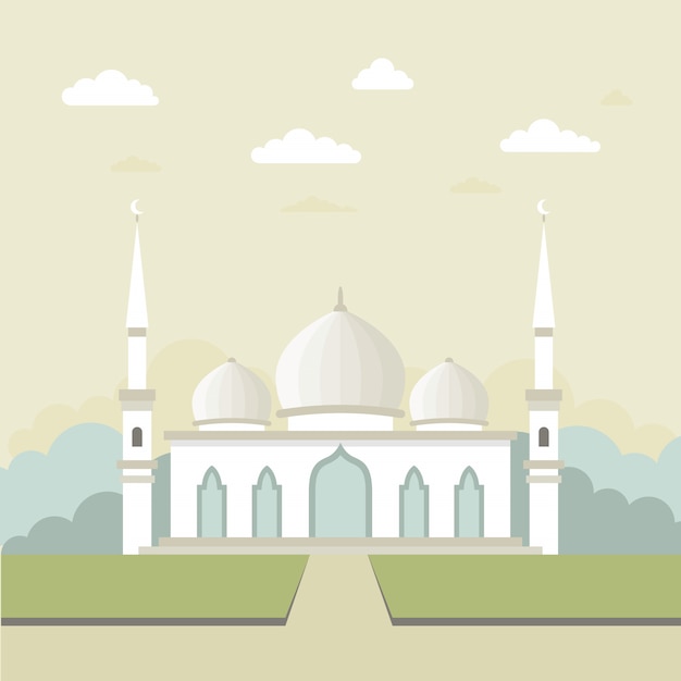 Illustration of a flat design mosque