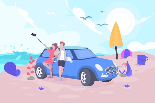 illustration flat design traveling