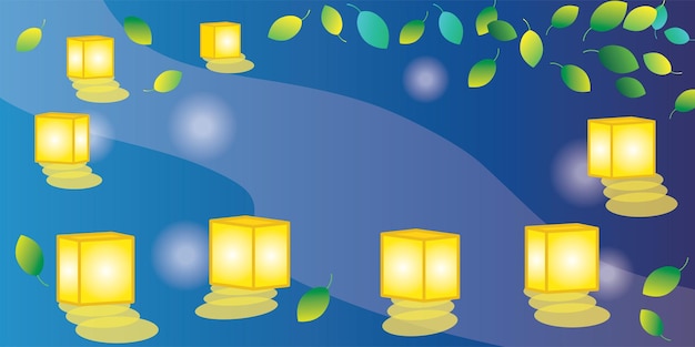 Illustration of the floating of lanterns