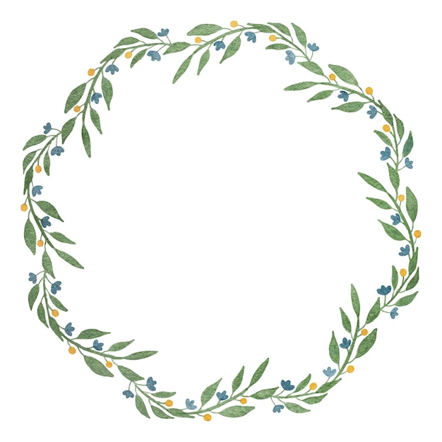 Illustration of floral round frame with place for text.