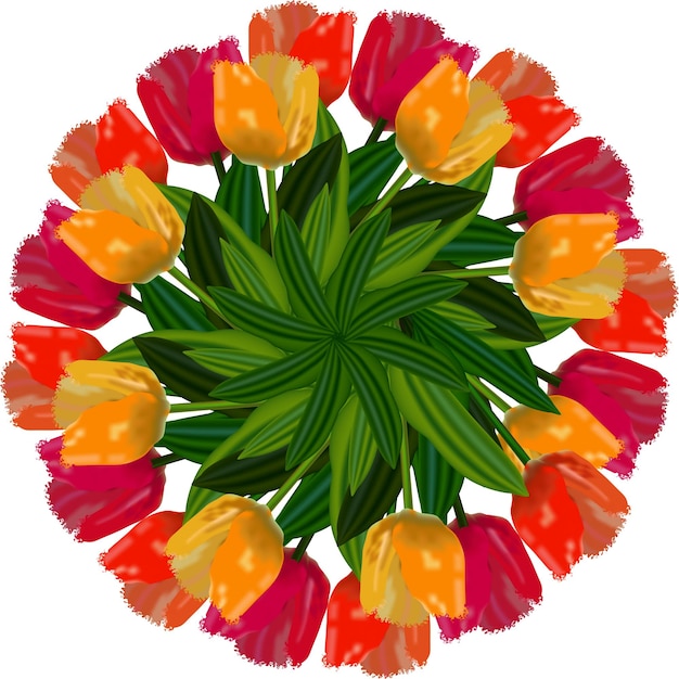 Illustration of floral wreath