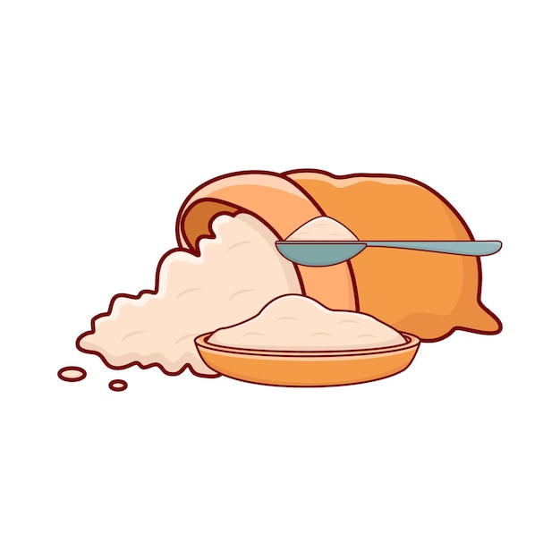 Vector illustration of flour