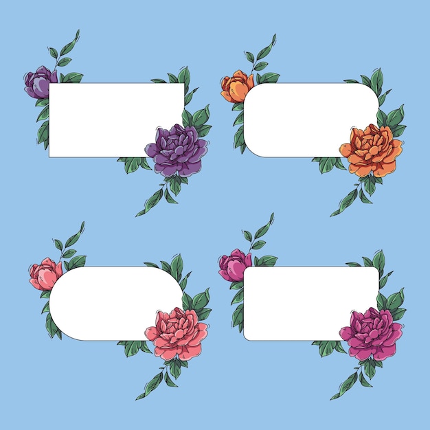 Illustration flowers and frames