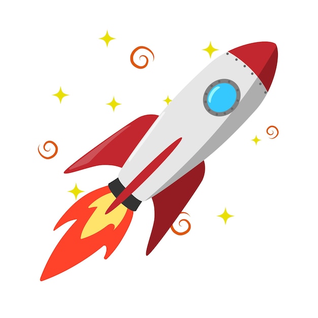 Illustration of flying rocket