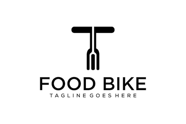 Illustration Food delivery with bicycle that resembles a fork logo design