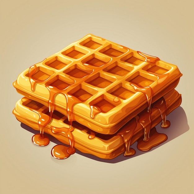 Vettore illustrazione cibo vettore waffle dessert snack dolce panetteria colazione sfondo wafer iso