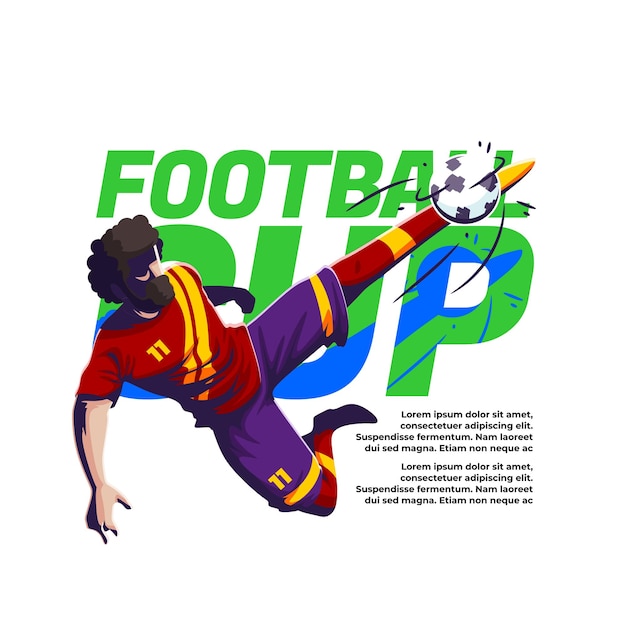 Vector illustration of a football competition a player will block the ball