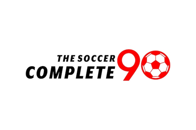 Illustration football competition with the number 90 minutes