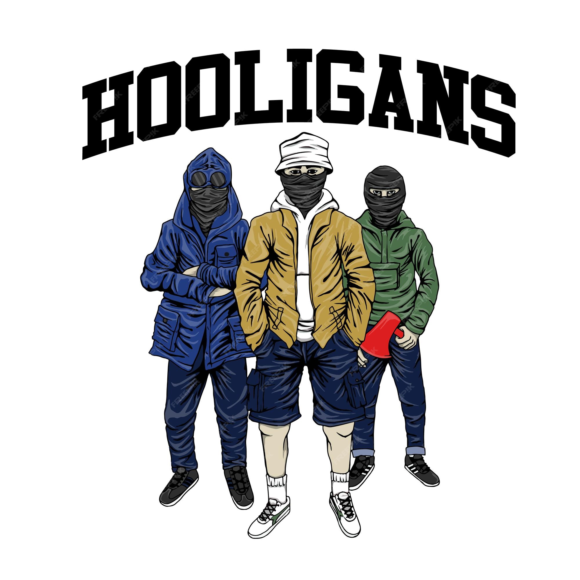 Premium Vector Illustration football fans hooligans Premium Vector Illustration football fans hooligans