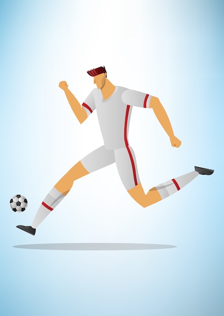 Illustration of football player action kicking the ball.