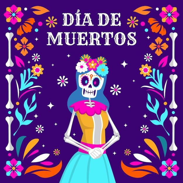 벡터 dia de muertos 휴가를 위한 일러스트레이션