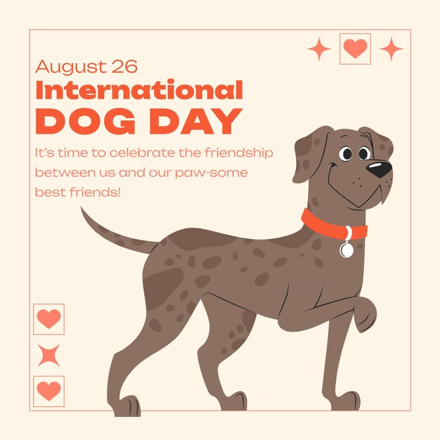 国際犬の日のお祝いのイラスト