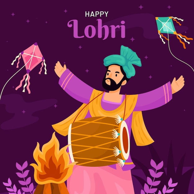 Вектор Иллюстрация для празднования фестиваля лохри