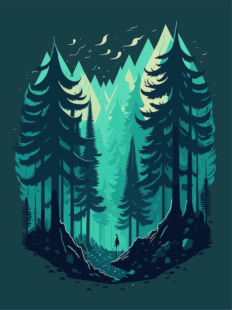 Illustration forest use for print on tshirt