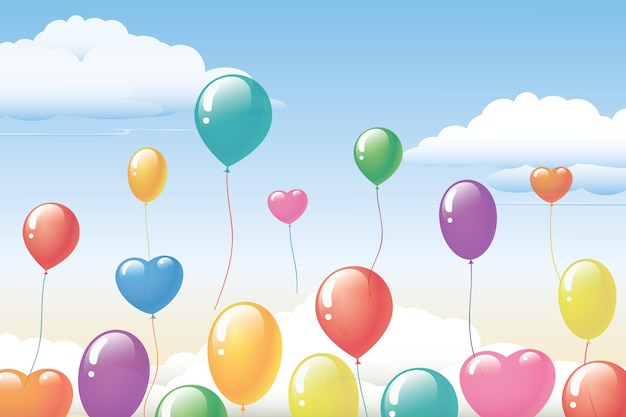 Illustration Free Colorful Balloons Soar to the Sky