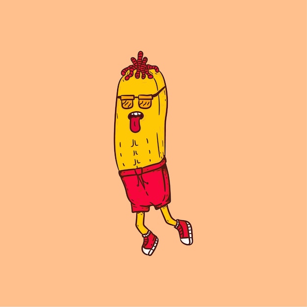 Illustration French fries Character Unique NFT Drawing