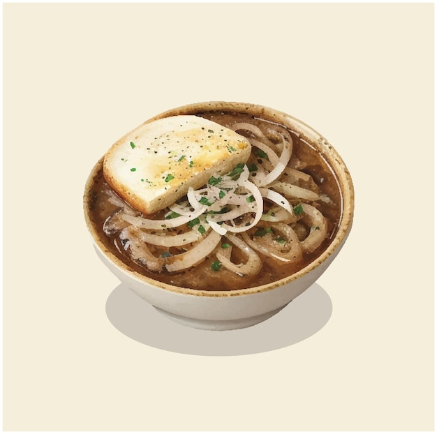 Illustration of a french onion soup 2