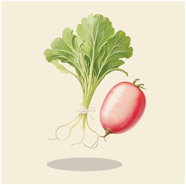 Vector illustration of a french radish 06