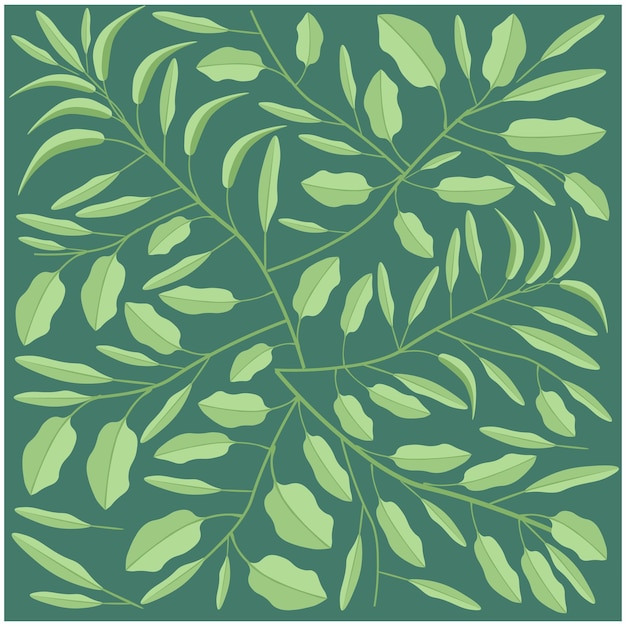 Illustration of a fresh green leaves background