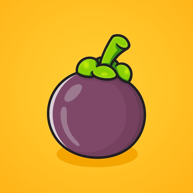 Vector illustration of fresh mangosteen fruit