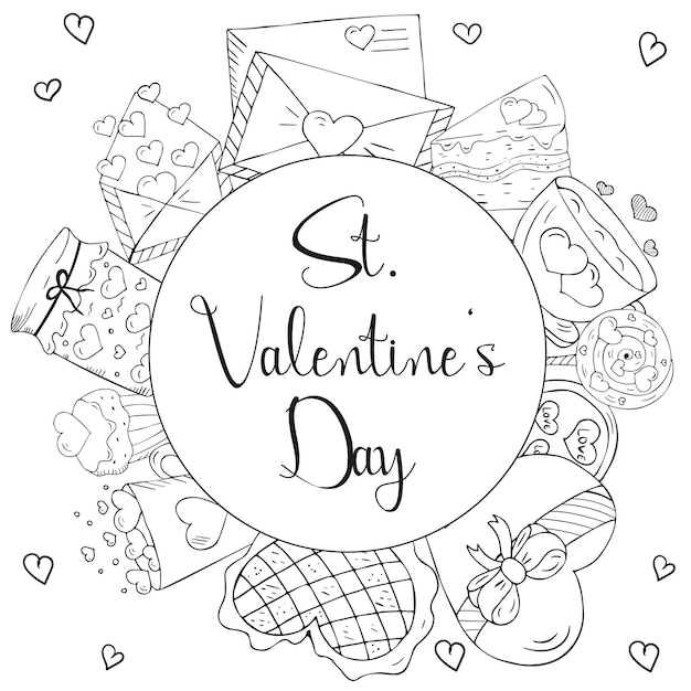 Иллюстрация из элементов ко Дню святого Валентина