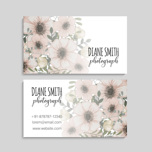 Illustration of front and back of corporate business card 