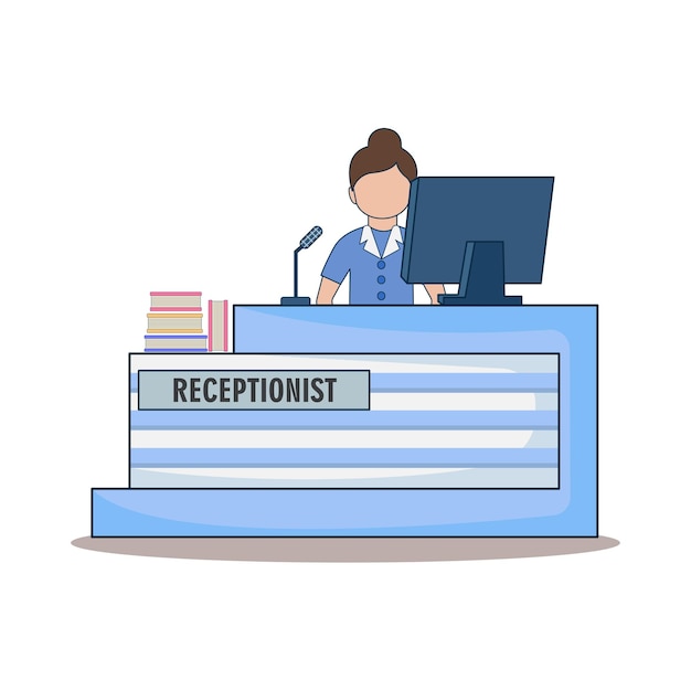 Vector illustration of front desk