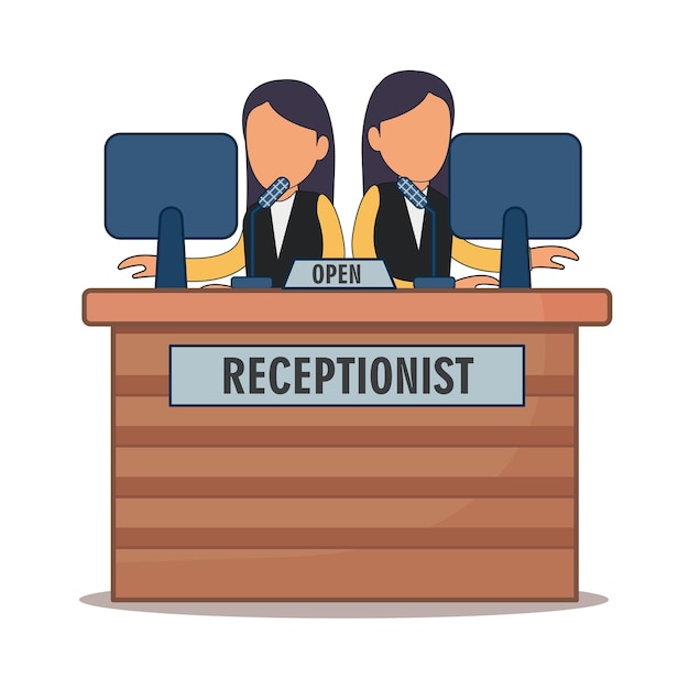 Vector illustration of front desk