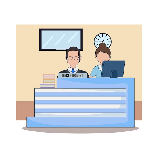 Illustration of front desk