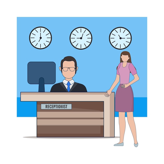 Illustration of front desk