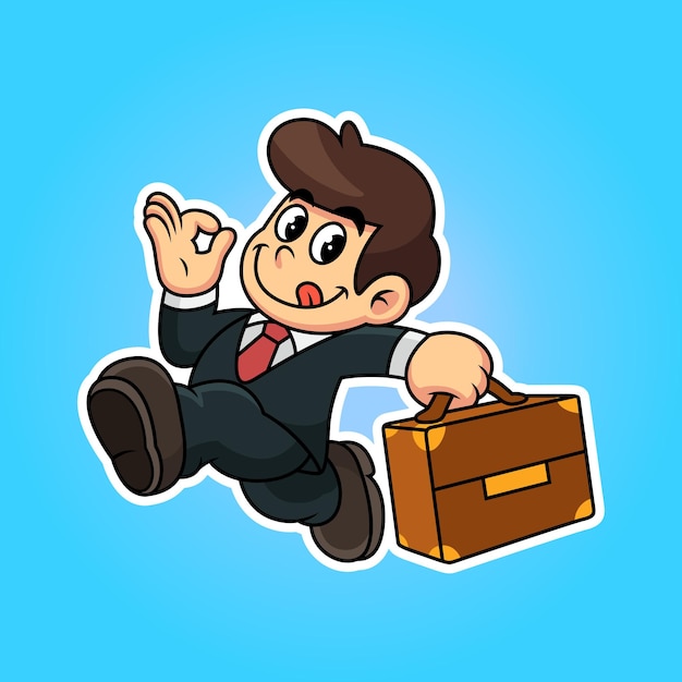 Illustration of funny business man cartoon