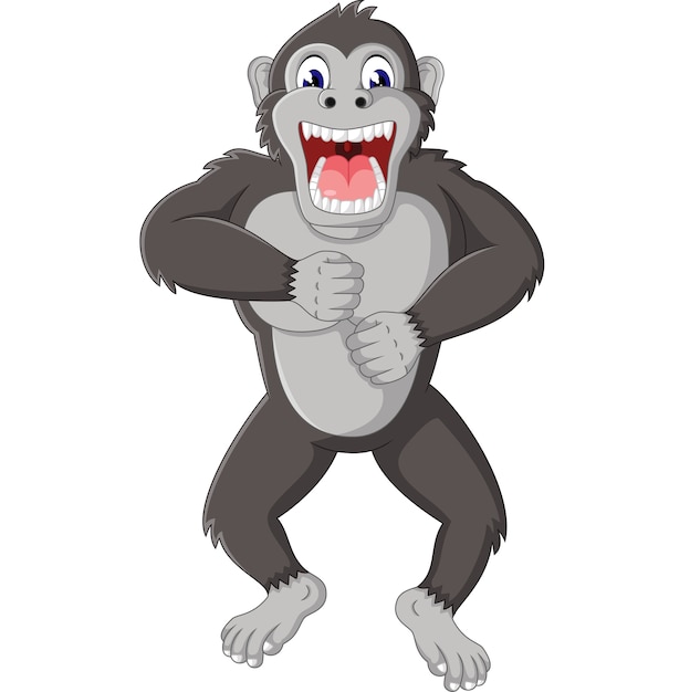 Premium Vector | Illustration of funny gorilla cartoon