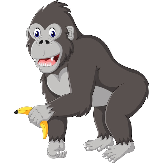 illustration of funny gorilla cartoon 