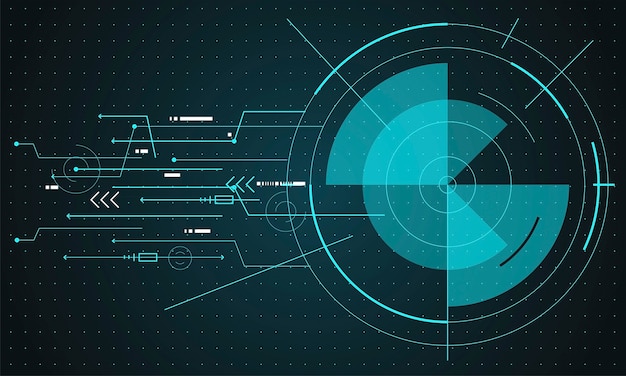 Vector illustration of futuristic computing diagram