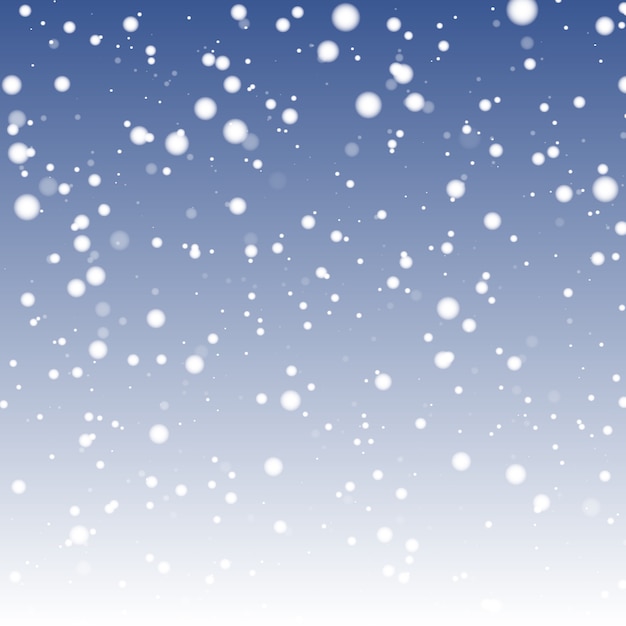 Illustration of fuzzy snowflakes falling down