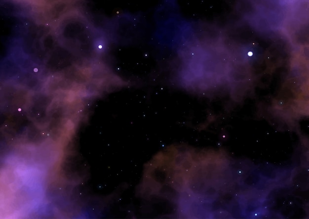 Illustration of a galaxy space sky with stars and nebula