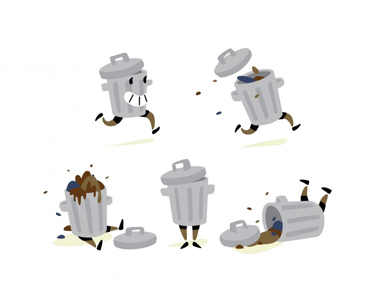 Vector illustration of a garbage can.