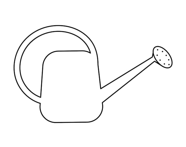 Illustration of a garden watering can on a white background