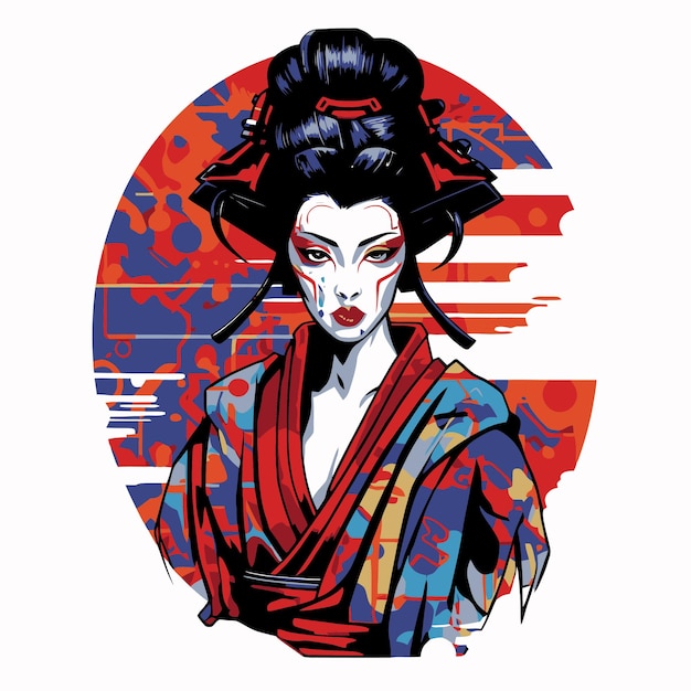 Vettore illustrazione di una geisha