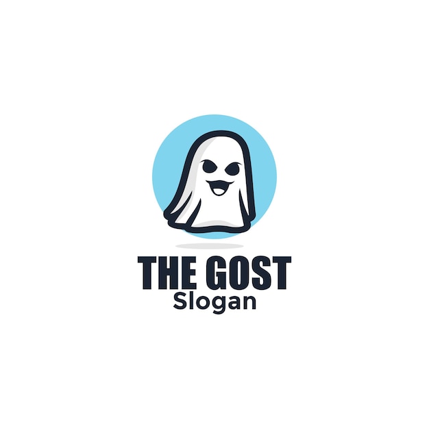 Vector illustration ghost mascot logo cartoon style