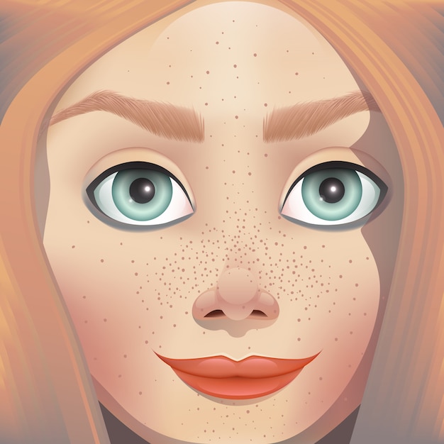 Vector illustration of a girl face.