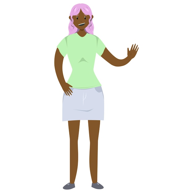 illustration of a girl in flat style on white background flat illustration on the theme of body