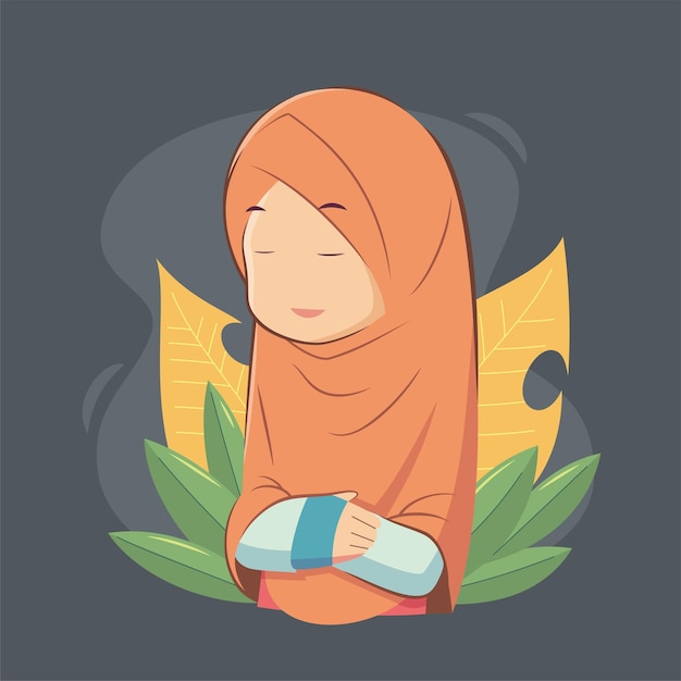 Illustration of a girl praying