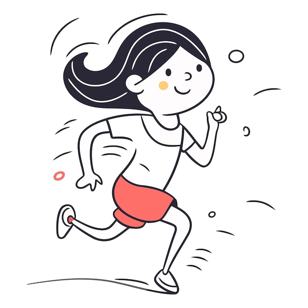 Illustration of a girl running in a hurry