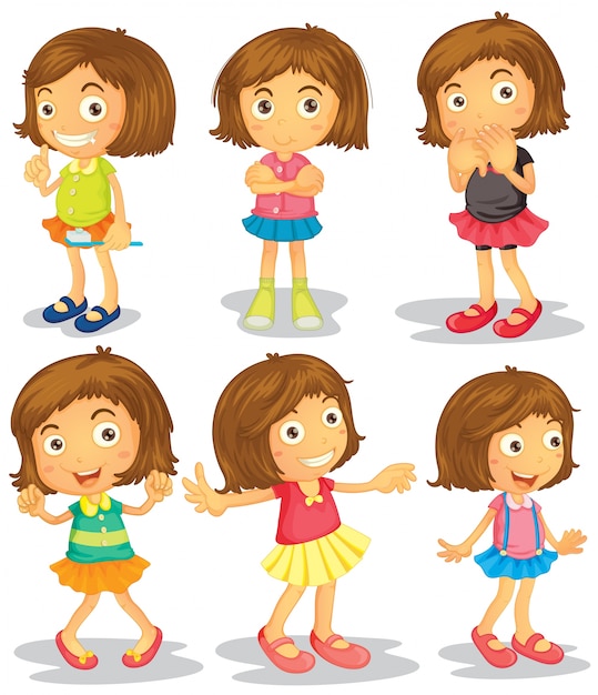 One Teen Girl In Different Poses High-Res Vector Graphic - Getty Images