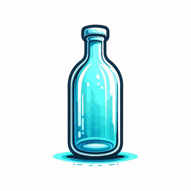 Vector illustration of a glass bottle on a white background